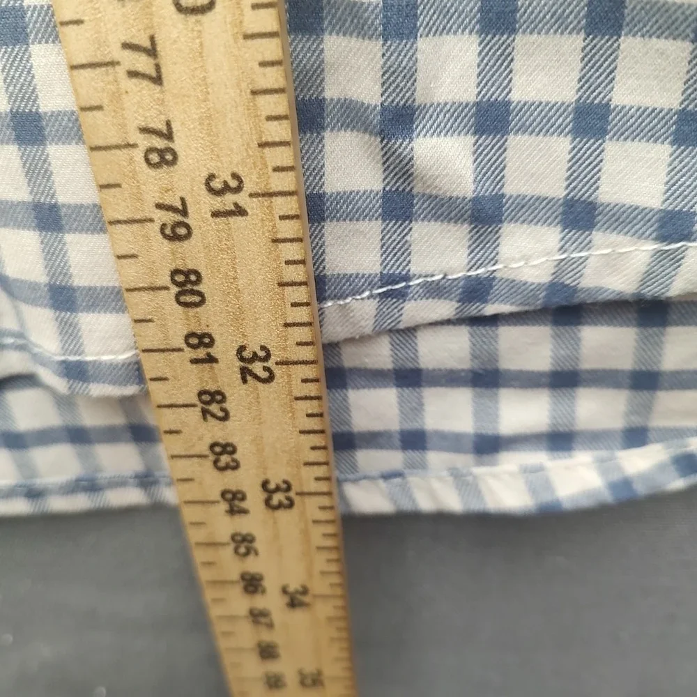 Wrangler Authentics Men's‎ Blue Check Button Up Shirt XLT Long Sleeve